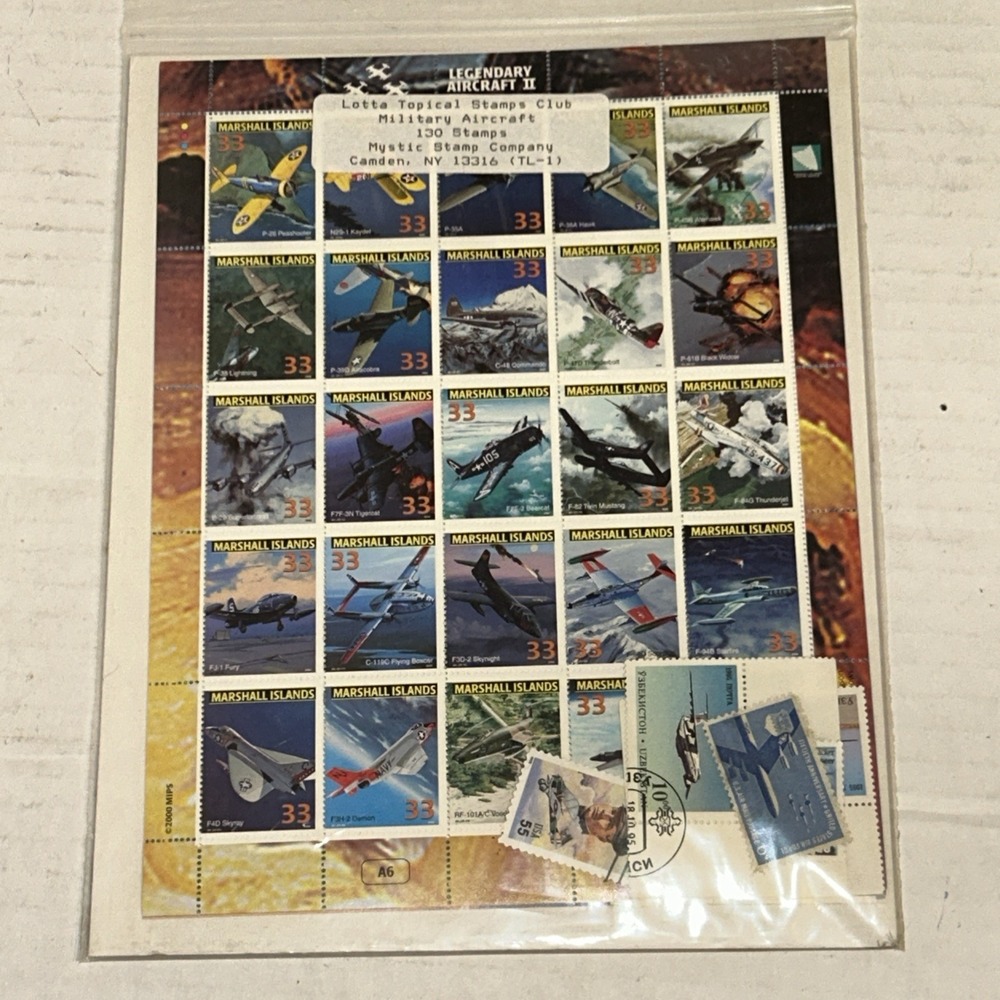 Marshal Islands Aviation Aircrafts History set in sheet 2000 rare Postmark